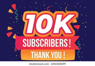 10K Suscriptores, 10000 Suscriptores gracias. celebración diseño colorido moderno