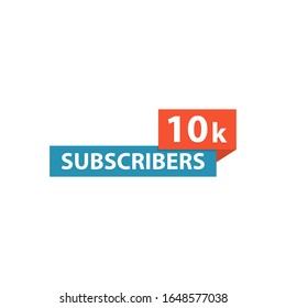 10k subscribers icon flat style
