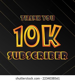 10k Abonnenten danken Ihnen Post mit Sprache kreative Konzept und Dekoration. Heller festlicher Dank für 10000 Networks. Banner für 10k-Abonnenten. Vektorgrafik.