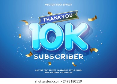 10K subscribers vector text effect banner