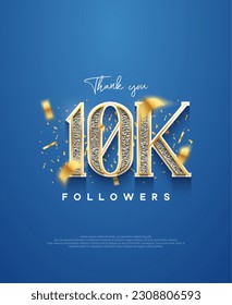 10K thank you followers, elegant design for social media post banner poster.