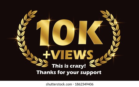 10k Views celebration background design. 10k Views