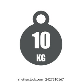 10kg Gewicht Symbol. Vector Design Sport und Fitnessstudio