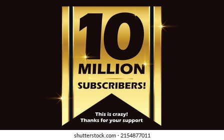10M subscribers celebration background design. 10 million subscribe