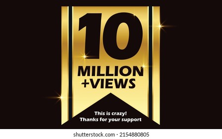 10M views celebration background design. 10 million views