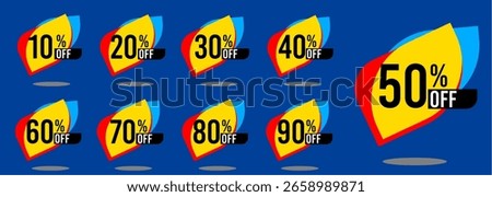 10%off 20%off 30% off 40%off 50% off 60% off 70%off 80%off 90%off ten twenty thirty forty fifty sixty seventy eighty ninety percent off, 10% 20% 30% 40% 50% 60% 70% 80% 90% retail, discount, sale set.