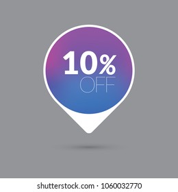 10%off purple sticker