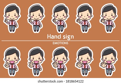 Conjunto de 10 piezas de ilustraciones de emoción humana.