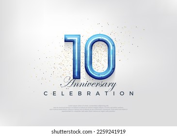 10th anniversary celebration design, celebration premium vector background. Premium vector background for greeting and celebration.