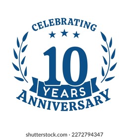 10th anniversary celebration design template. 10 years vector and illustration.