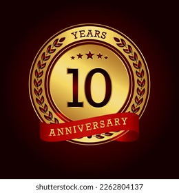 10th anniversary celebration logo design. Vector Eps10