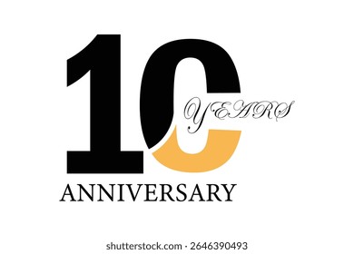 10th Anniversary Celebration Logo – Elegant and Luxury Vector Icons for Milestone Celebrations in Variants color.