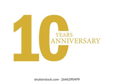 10th Anniversary Celebration Logo – Elegant and Luxury Vector Icons for Milestone Celebrations in Variants color.