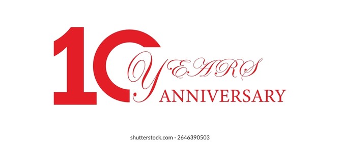 10th Anniversary Celebration Logo – Elegant and Luxury Vector Icons for Milestone Celebrations in Variants color.