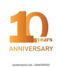 10th Anniversary Celebration Logo – Elegant and Luxury Vector Icons for Milestone Celebrations in Variants color.
