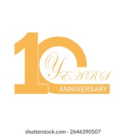 10th Anniversary Celebration Logo – Elegant and Luxury Vector Icons for Milestone Celebrations in Variants color.