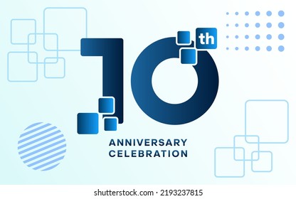 10th Anniversary celebration logotype. Anniversary celebration template design, Vector illustrations.