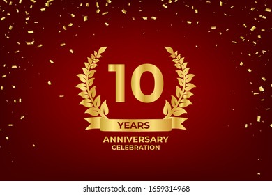 10th anniversary celebration vector background, design for celebration greeting and invitation card