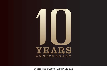 10th anniversary celebration vector background. with gold number and black background, anniversary banner for greeting card, event