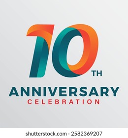 10th anniversary celebration vector template.