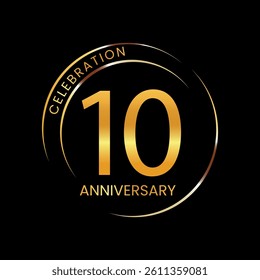 10th Anniversary Celebration Vector Template 