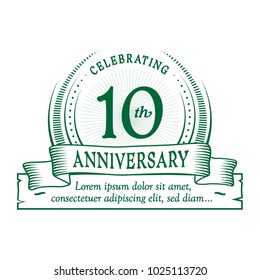 10th anniversary design template. Vector and illustration.