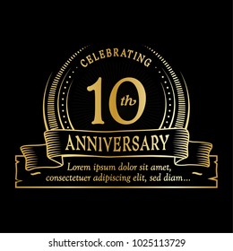 10th anniversary design template. Vector and illustration.