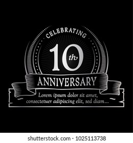 10th anniversary design template. Vector and illustration.