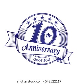 10th anniversary design template. Vector and illustration.