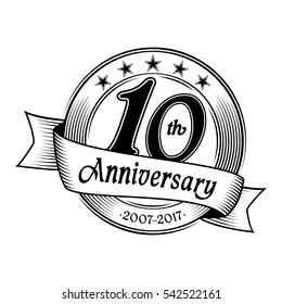 10th Anniversary Design Template. Vector And Illustration.