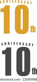 10th anniversary icon suitable for many uses in two different colors	
