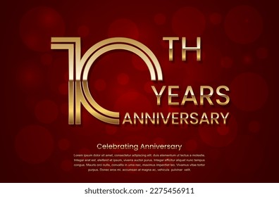 10th Anniversary. Anniversary logo design with double line concept. Logo Vector Template