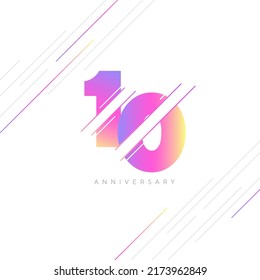 10th Anniversary Logo Design, Number 10 Icon Vector Template.