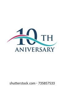 10th Anniversary, Logo, Icon, Vector