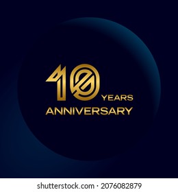 Plantilla de logotipo del décimo aniversario. ilustración vectorial
