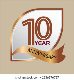 10th anniversary logo. Vector and illustration.