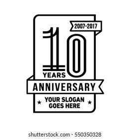 10th anniversary logo. Vector and illustration.