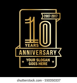 10th anniversary logo. Vector and illustration.
