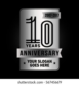 10th anniversary logo. Vector and illustration.