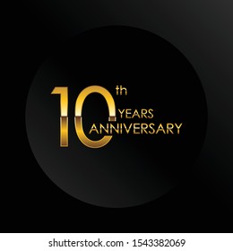 10th anniversary logo vector template. Design for banner, greeting cards or print.
