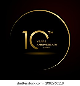 10th anniversary logotype. Golden anniversary celebration emblem design for booklet, leaflet, magazine, brochure poster, web, invitation or greeting card. Vector illustrations. EPS 10