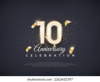 10th anniversary number with fancy numerals. luxury premium vector design. Premium vector for poster, banner, celebration greeting.