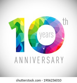 10th anniversary numbers. 10 years old logotype. Bright congrats. Isolated abstract graphic design template. Creative 1, 0 sign. 3D digits. Up to 10%, -10% percent off discount. Congratulation concept