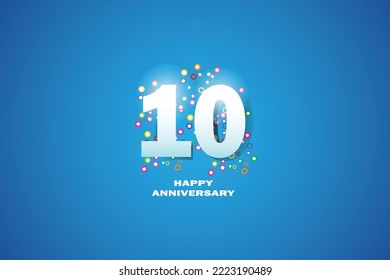 10th Anniversary On Blue Background