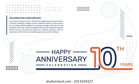 10th anniversary template design with abstract background, vector template