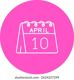 10. April Line Vektor Icon Design