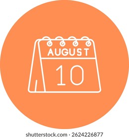10th of August Line vector Icon Design