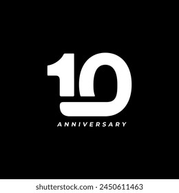 10th celebration anniversary symbol logo design