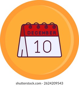 10th of December Line vector Icon Design