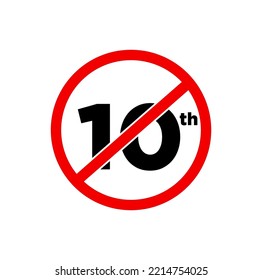 10th digit banend vector icon. no 10 icon.